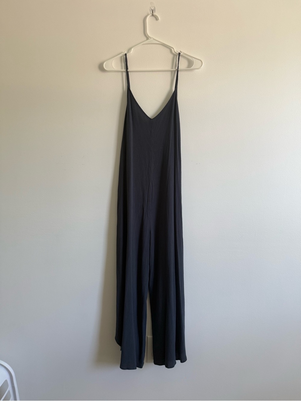 Final Touch V-Neck Wide-Leg Romper with Spaghetti Straps